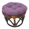 18 Inch Grape Purple Round Footstool Papasan Chair Cushion - Indoor Durable Traditional Style Microsuede Bohemian Frame with Padded Cushion Tufted Thick Pad Blazing Needles Rattan Standard Ottoman view 1