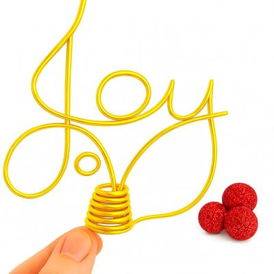 Joy Wire Word Tree Topper for Modern Christmas Decorating Home or Office in Lots of Colors