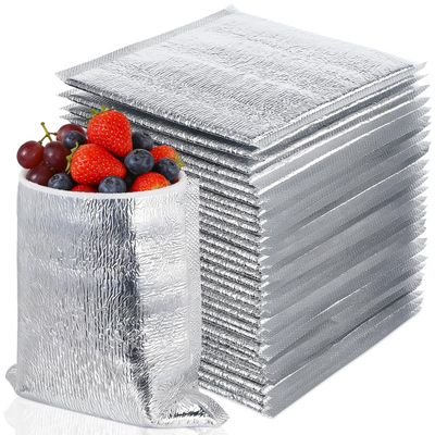 Hemoton 50pcs Disposable Foil Insulation Bags 8X8 inch