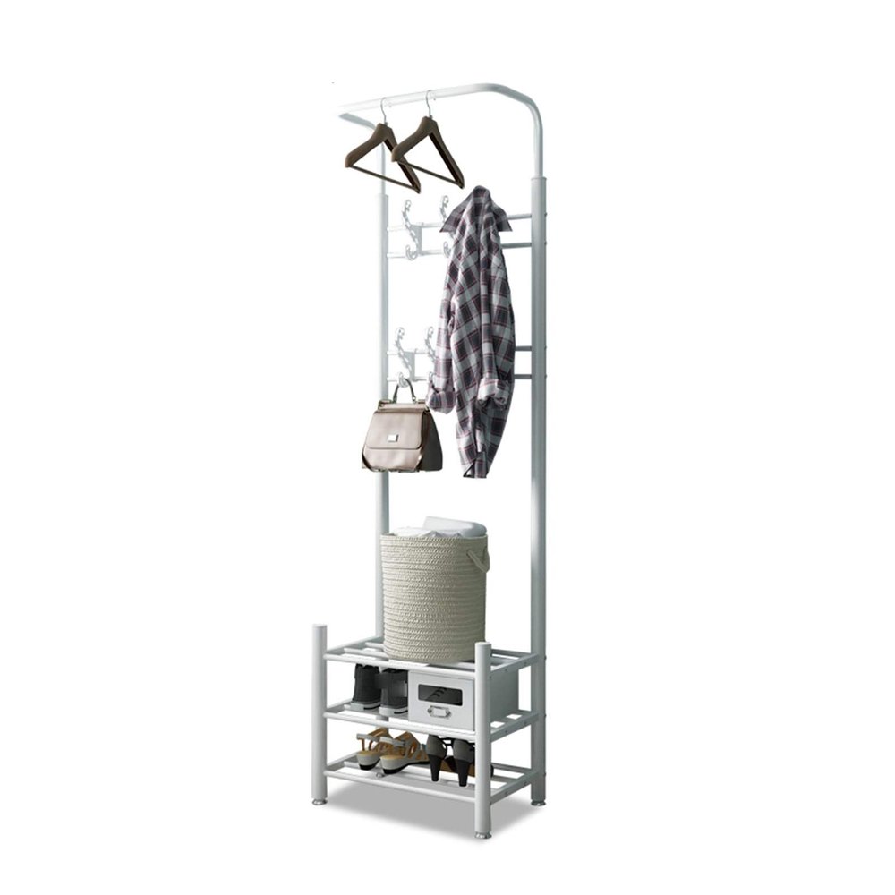 XINGLL Coat Rack Stand Clothes Rack Stand, ModernShoe Rack, Strong Load Bearing, Bedroom Foyer Entryway Hallway Change Shoe Bench, Can Hang Hats Clothes Scarf