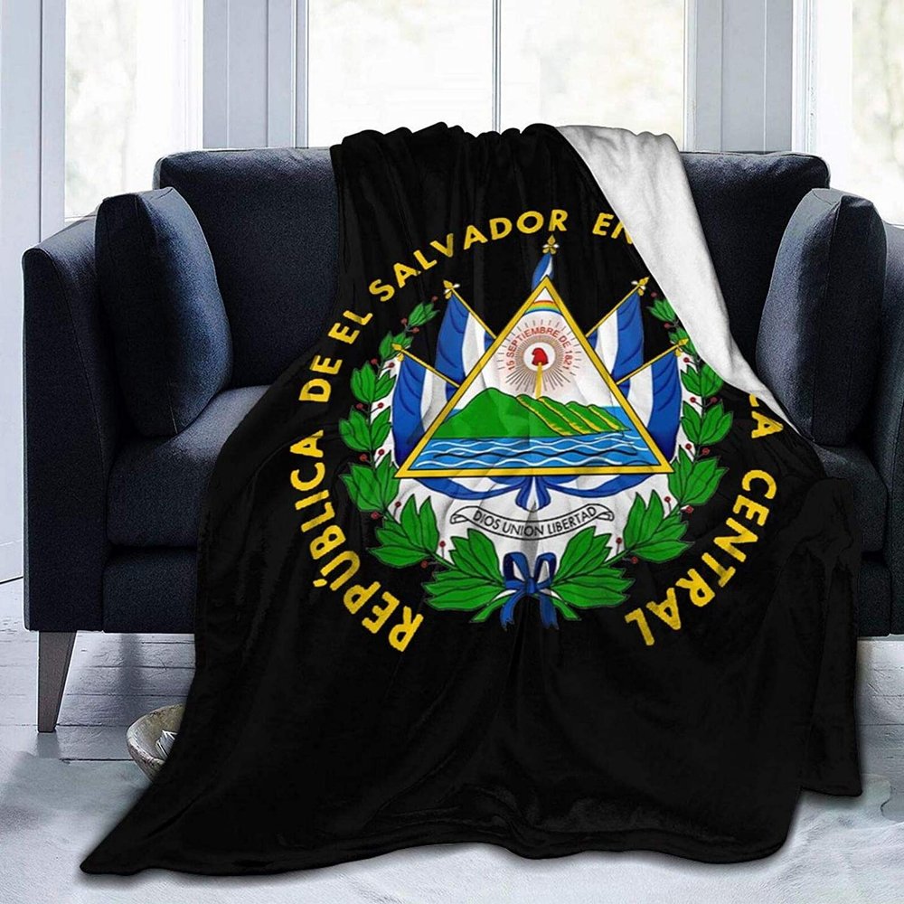 50"x40"-El Salvador Flag Throw Blanket Soft Cozy Warm Bed Blanket Microfiber Luxury Winter Blanket for Sofa Bedroom