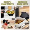 RORECAY Silicone Oven Mitts and Pot Holders Sets, Gloves for Kitchen, Black view 3