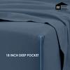 6 Piece Sheet Set 100% Giza Egyptian Cotton Sheets, Giza-Bed Sheet-Pillow, 1000-TC Long-Staple-Cotton, Sateen Weave Soft Silky Feel, Fits Mattress Upto 18" Deep Pocket- (King-Mediterranean) view 3