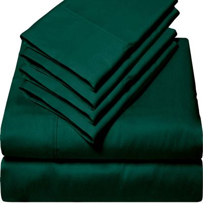 6 Piece Sheet Set 100% Giza Egyptian Cotton Sheets, Giza-Bed Sheet-Pillow, 1000-TC Long-Staple-Cotton, Sateen Weave Soft Silky Feel, Fits Mattress Upto 18" Deep Pocket- (King-Teal Blue)