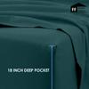6 Piece Sheet Set 100% Giza Egyptian Cotton Sheets, Giza-Bed Sheet-Pillow, 1000-TC Long-Staple-Cotton, Sateen Weave Soft Silky Feel, Fits Mattress Upto 18" Deep Pocket- (King-Teal Blue) view 3