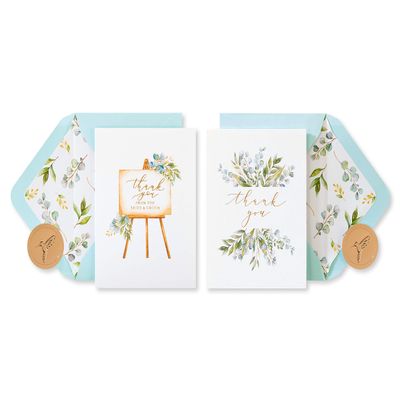Papyrus Blank Wedding Thank You Cards with Envelopes, Floral (20-Count)