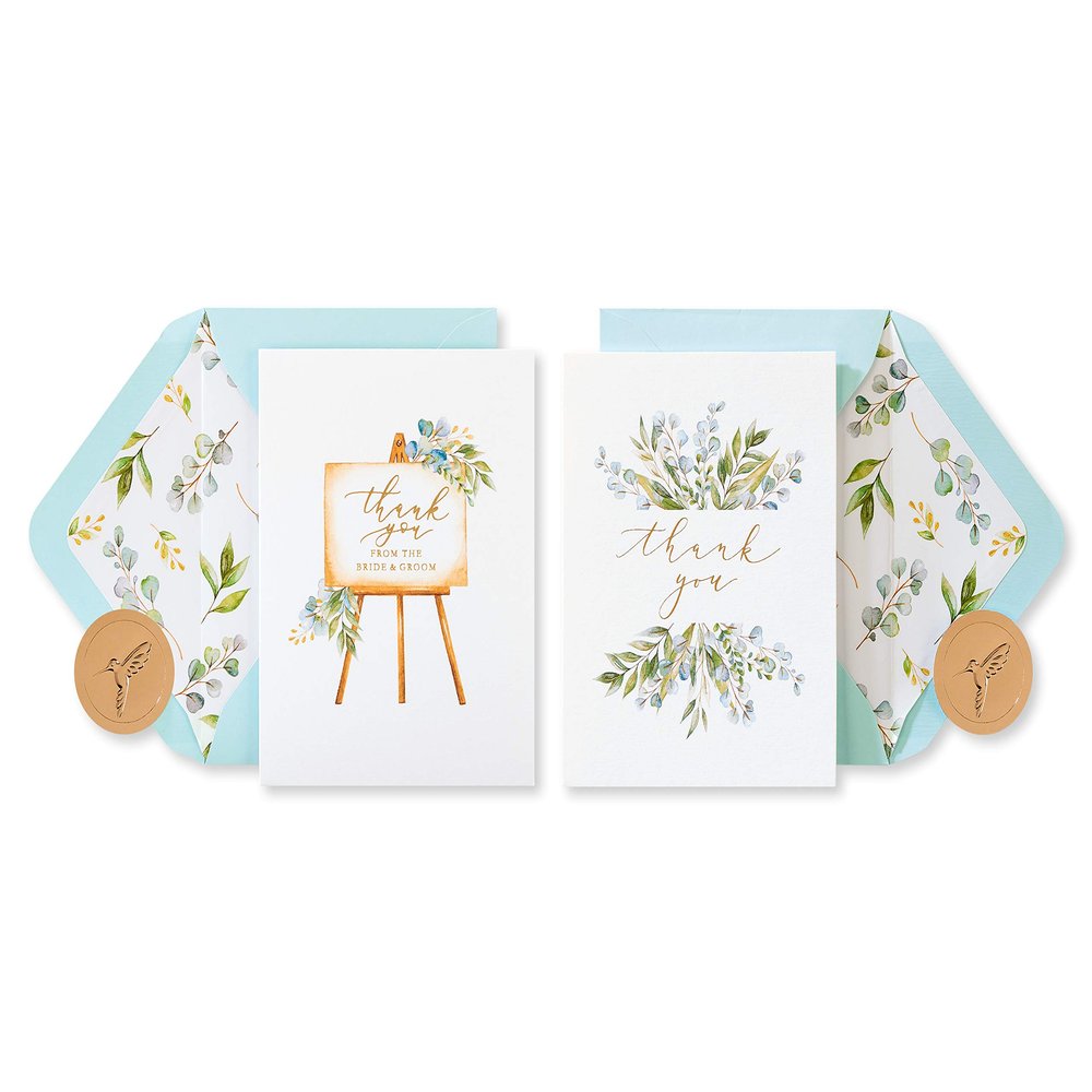 Papyrus Blank Wedding Thank You Cards with Envelopes, Floral (20-Count)