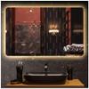 Y&J Bathroom Mirror with Led Lights, Illuminated Makeup Mirror, Frameless Mirror Rectangle, 5mm Hd, Anti-Fog, 50x70cm, 60x80cm, 70x90cm, 75x100cm view 2