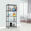 5-Tier Storage Rack Standing Shelf Wire Shelving Metal Storage Shelves Heavy Duty Adjustable Carbon Steel Shelf Standing for Closet Kitchen Laundry Garage Organization 21.25"x11.42"x59.06" (Black) view 2