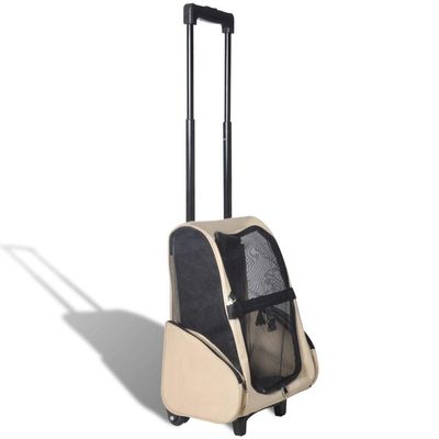 FAMIROSA Foldable Multipurpose Pet Trolley Beige