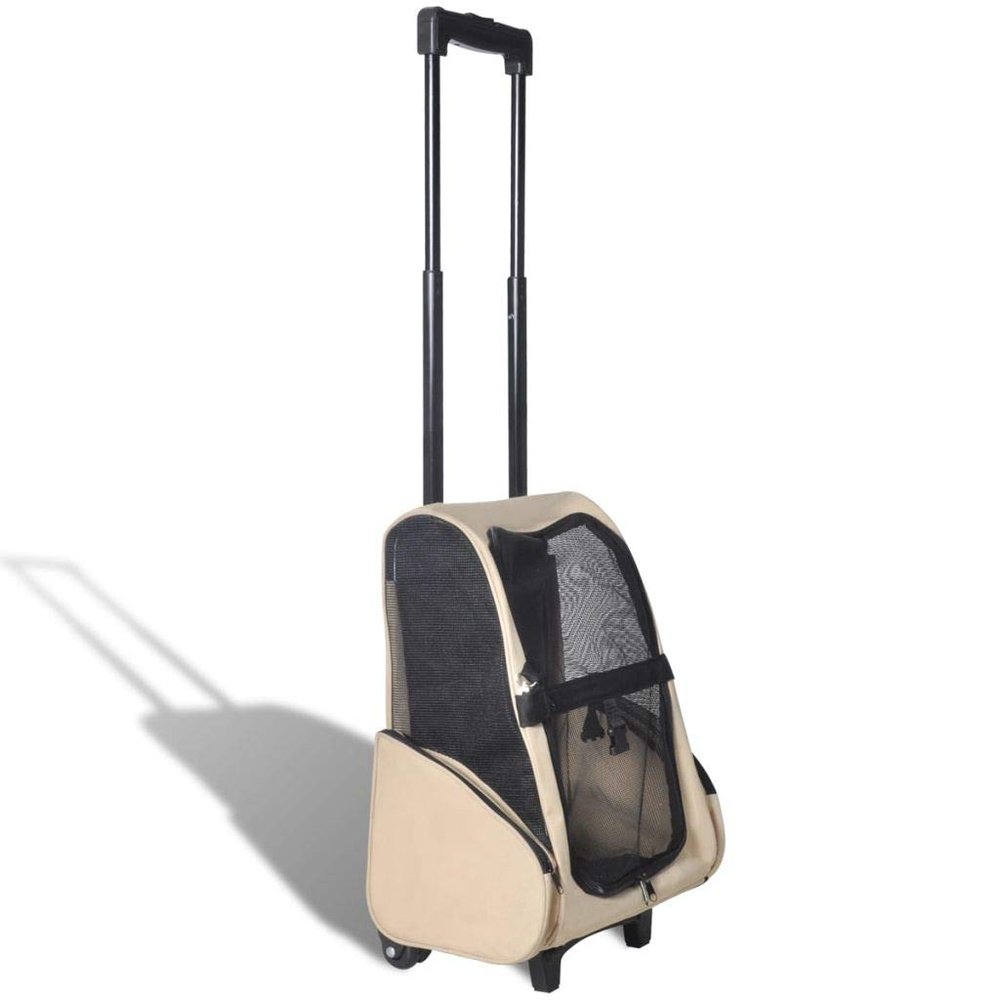 FAMIROSA Foldable Multipurpose Pet Trolley Beige