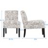 Accent Chair Dining Chairs Armless Chair for Living Room Armless Chair Modern Accent Chair Elegant Design Modern Fabric Living Room Chairs Set of 2 with Solid Wood Legs Home Furniture,White view 2