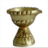 Bharat Haat Brass Diya with Round Base Divi Oil Lamp Medium Diya Designing Base Deepak Idol Bird Home Statue Showpieces Handicraft Art (3.8 x 4 x 2.5 inch, Yellow) view 2