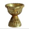 Bharat Haat Brass Diya with Round Base Divi Oil Lamp Medium Diya Designing Base Deepak Idol Bird Home Statue Showpieces Handicraft Art (3.8 x 4 x 2.5 inch, Yellow) view 3