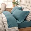 PURE ERA Jersey Knit 4pc Bed Sheet Set 100% T-Shirt Cotton Super Soft Comfy Breathable Fits Mattress Up to 20" Extra Deep Pocket (Solid Cerulean Blue, Queen) view 1