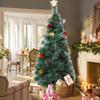 LONABR 8ft Green Spruce Hinged Artificial Full Christmas Tree Premium Xmas Tree with 460 PVC Branch Tips and Foldable Base for Festive Holiday Dcor,Easy Assembly view 2