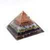 Energy Generator Angelite Stone and Black Tourmaline Stone with Copper Ball and Coppper Dust Orgone Pyramid | EMF Pyramid view 1