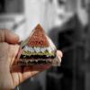 Energy Generator Angelite Stone and Black Tourmaline Stone with Copper Ball and Coppper Dust Orgone Pyramid | EMF Pyramid view 2