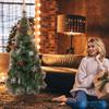 LONABR 6ft Green Spruce Hinged Artificial Christmas Tree Premium Xmas Tree with 212 PVC Branch Tips and Foldable Base for Festive Holiday Dcor,Easy Assembly view 4