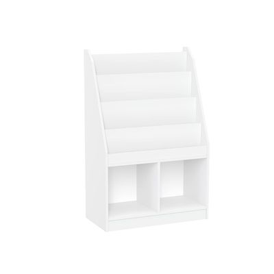 RiverRidge Kids Bookshelf & Toy Storage Organizer with 4 Book Racks, 2 Cubbies - Versatile Toy Organizer for Bedroom or Playroom Book Nook Toy Tidy