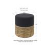 REDEARTH  Cylindrical Pouf Ottoman - Braided Pouffe Accent Sitting Round Footrest for Living Room, Bedroom, Nursery, kidsroom, Patio, Gym; 70% Cotton 30% Jute, (14.5X14.5X16; Black Natural) view 3