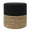 REDEARTH  Cylindrical Pouf Ottoman - Braided Pouffe Accent Sitting Round Footrest for Living Room, Bedroom, Nursery, kidsroom, Patio, Gym; 70% Cotton 30% Jute, (14.5X14.5X16; Black Natural) view 4