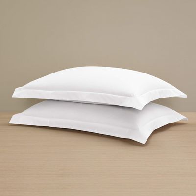 H by Frette Percale Sham Set of 2 (Standard) - Luxury All-White Shams/Cool and Crisp, Recommended for Anyone Who Gets Hot at Night / 100% Long-Staple Cotton