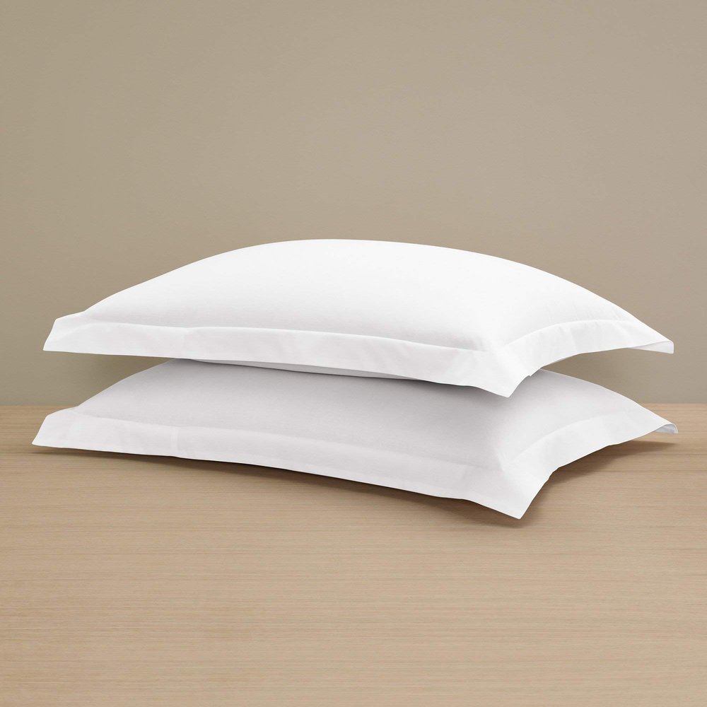 H by Frette Percale Sham Set of 2 (Standard) - Luxury All-White Shams/Cool and Crisp, Recommended for Anyone Who Gets Hot at Night / 100% Long-Staple Cotton