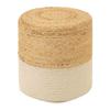 REDEARTH  Cylindrical Pouf Foot Stool Ottoman - Jute Braided Accent Sitting Footrest for The Living Room, Bedroom, Nursery, Patio, Lounge & Other Rooms in The Home (14.5X14.5X16; Natural Ivory) view 1