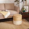 REDEARTH  Cylindrical Pouf Foot Stool Ottoman - Jute Braided Accent Sitting Footrest for The Living Room, Bedroom, Nursery, Patio, Lounge & Other Rooms in The Home (14.5X14.5X16; Natural Ivory) view 2