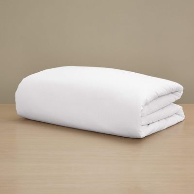 H by Frette Sateen Duvet Cover - Luxury All-White Duvet Cover/Soft, Silky and Lustrous / 100% Long-Staple Cotton (Queen)
