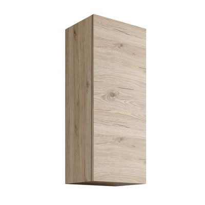 Mama Store Athena Reversible Single Wall Unit with push and pull opening system, Laminate, Natural Oak L. 30 X D. 22 X H. 71 Cm