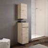 Mama Store Athena Reversible Single Wall Unit with push and pull opening system, Laminate, Natural Oak L. 30 X D. 22 X H. 71 Cm view 2