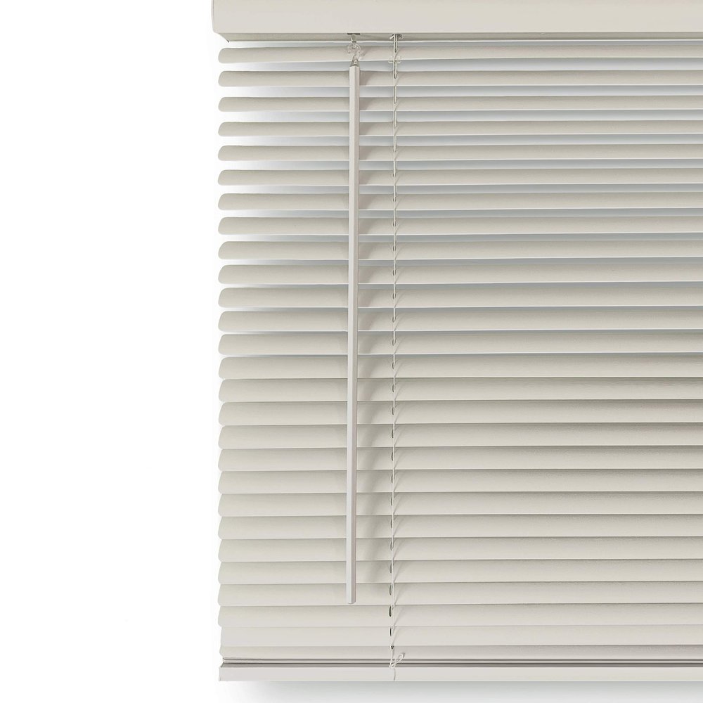 Mood Mini Blinds | 69 inch Blinds for Windows | 1" Cordless Vinyl Window Treatment | Alabaster White | 69 x 64