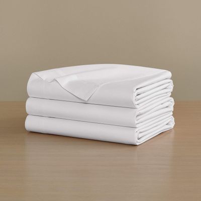 H by Frette Percale Top Sheet (King) - Luxury All-White Top Bed Sheet/Cool and Crisp, Recommended for Anyone Who Gets Hot at Night / 100% Long-Staple Cotton