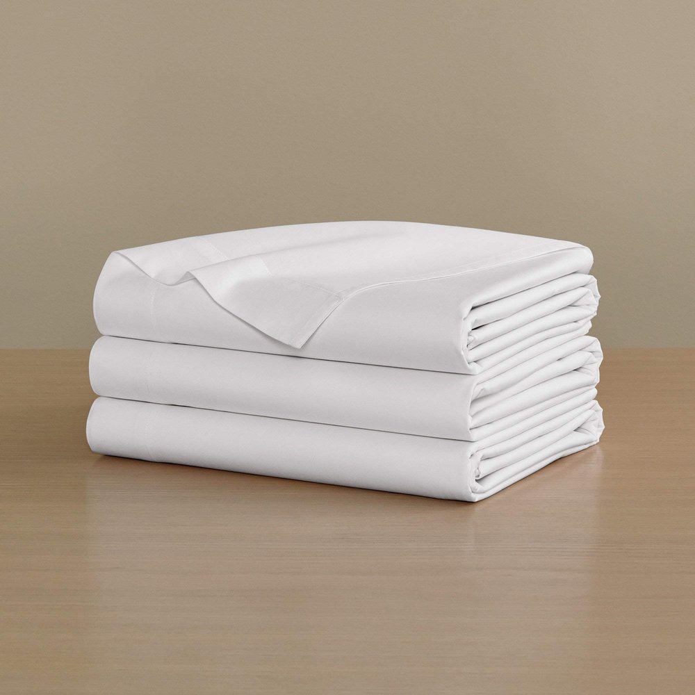 H by Frette Percale Top Sheet (King) - Luxury All-White Top Bed Sheet/Cool and Crisp, Recommended for Anyone Who Gets Hot at Night / 100% Long-Staple Cotton