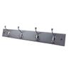 Home Basics Wall-Mounted Hanging Rack with 4 Double Hooks, (Grey) 17.75" L x 2.75" W | 20 lb. Capacity for Entryways, Bedrooms, Closets, and More view 1