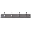 Home Basics Wall-Mounted Hanging Rack with 4 Double Hooks, (Grey) 17.75" L x 2.75" W | 20 lb. Capacity for Entryways, Bedrooms, Closets, and More view 3