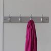 Home Basics Wall-Mounted Hanging Rack with 4 Double Hooks, (Grey) 17.75" L x 2.75" W | 20 lb. Capacity for Entryways, Bedrooms, Closets, and More view 4