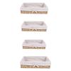 4pcs Woven Storage Organizer Basket Set Handmade Rattan Baskets for Desktop Rustic Sundries Storage for Office Decor Large Medium Small Extra Large view 1