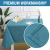 H.VERSAILTEX Linen Textured Table Cloths 54 x 54 Inch Premium Solid Tablecloth Spill-Proof Waterproof Table Cover for Dining Buffet Feature Extra Soft and Thick Fabric Wrinkle Free, Teal view 4
