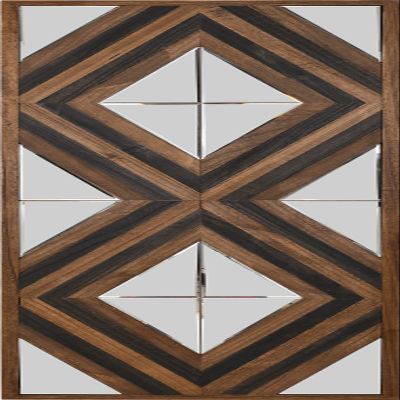 AFD Home Contemporary Aspen Double Diamond Multi Tone 72 Inch Mounted Mirror