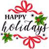 Christmas and Holiday Wall Dcor Decal Happy Holidays V2 Decal 12" view 1