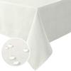 H.VERSAILTEX Linen Textured Table Cloths 54 x 54 Inch Premium Solid Tablecloth Spill-Proof Waterproof Table Cover for Dining Buffet Feature Extra Soft and Thick Fabric Wrinkle Free, Ivory view 1