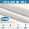 H.VERSAILTEX Linen Textured Table Cloths 54 x 54 Inch Premium Solid Tablecloth Spill-Proof Waterproof Table Cover for Dining Buffet Feature Extra Soft and Thick Fabric Wrinkle Free, Ivory view 2