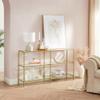 VASAGLE 51.2 Inch Console Table with 3 Shelves, Sofa Tables, Modern Entryway Table, Metal Frame, Tempered Glass Shelf, Entryway Living Room Bedroom, Metallic Gold and Transparent ULGT024A01 view 2