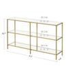VASAGLE 51.2 Inch Console Table with 3 Shelves, Sofa Tables, Modern Entryway Table, Metal Frame, Tempered Glass Shelf, Entryway Living Room Bedroom, Metallic Gold and Transparent ULGT024A01 view 3