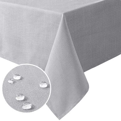 H.VERSAILTEX Linen Textured Table Cloths 54 x 54 Inch Premium Solid Tablecloth Spill-Proof Waterproof Table Cover for Dining Buffet Feature Extra Soft and Thick Fabric Wrinkle Free, Grey