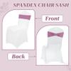 MDS Pack of 100 Spandex Chair Sashes Bow Premium Stretch Chair Cover Band with Buckle Slider Universal fits Elastic Dining Chair Ties for Wedding Party Banquet Events Decoration - Dusty Pink view 4