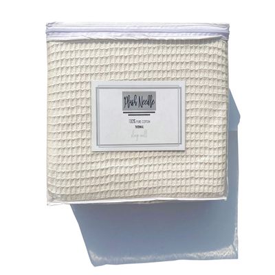 100% Soft Cotton Thermal Waffle Weave Throw Blankets - Size King (108 x 90), Natural